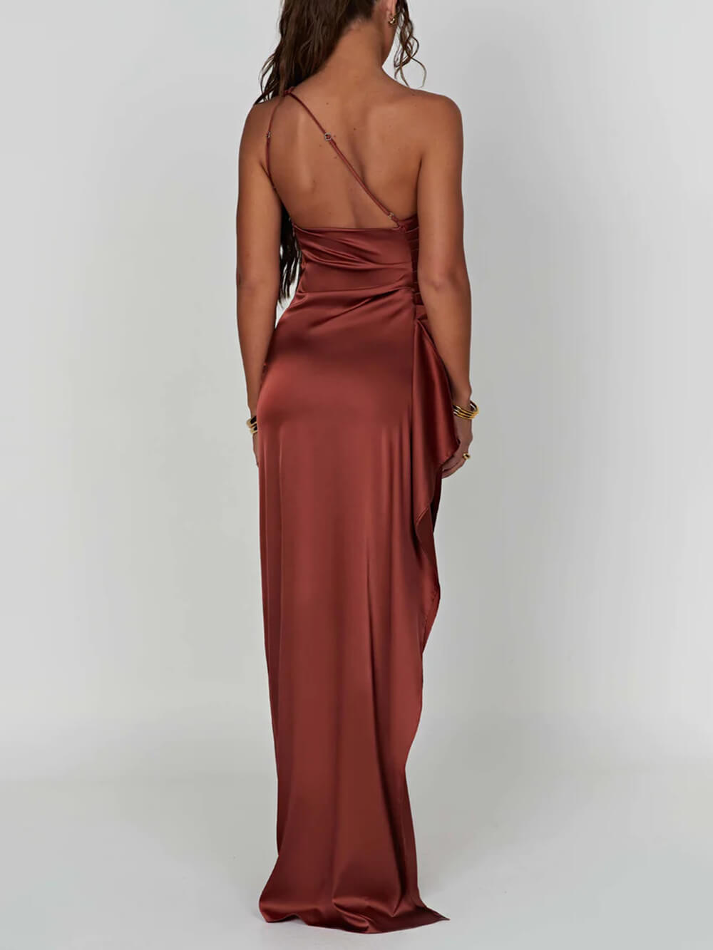 Satin Slit Maxi Dress Mssaz Desses