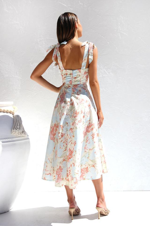Beata Printed Strap Midi Dress Mssaz Desses