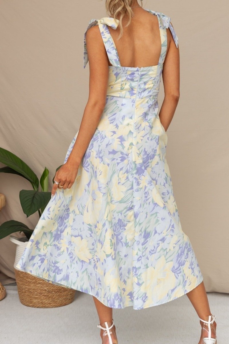 Beata Printed Strap Midi Dress Mssaz Desses