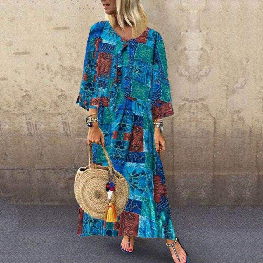 Boho Floral Long Maxi Sundress Mssaz Desses