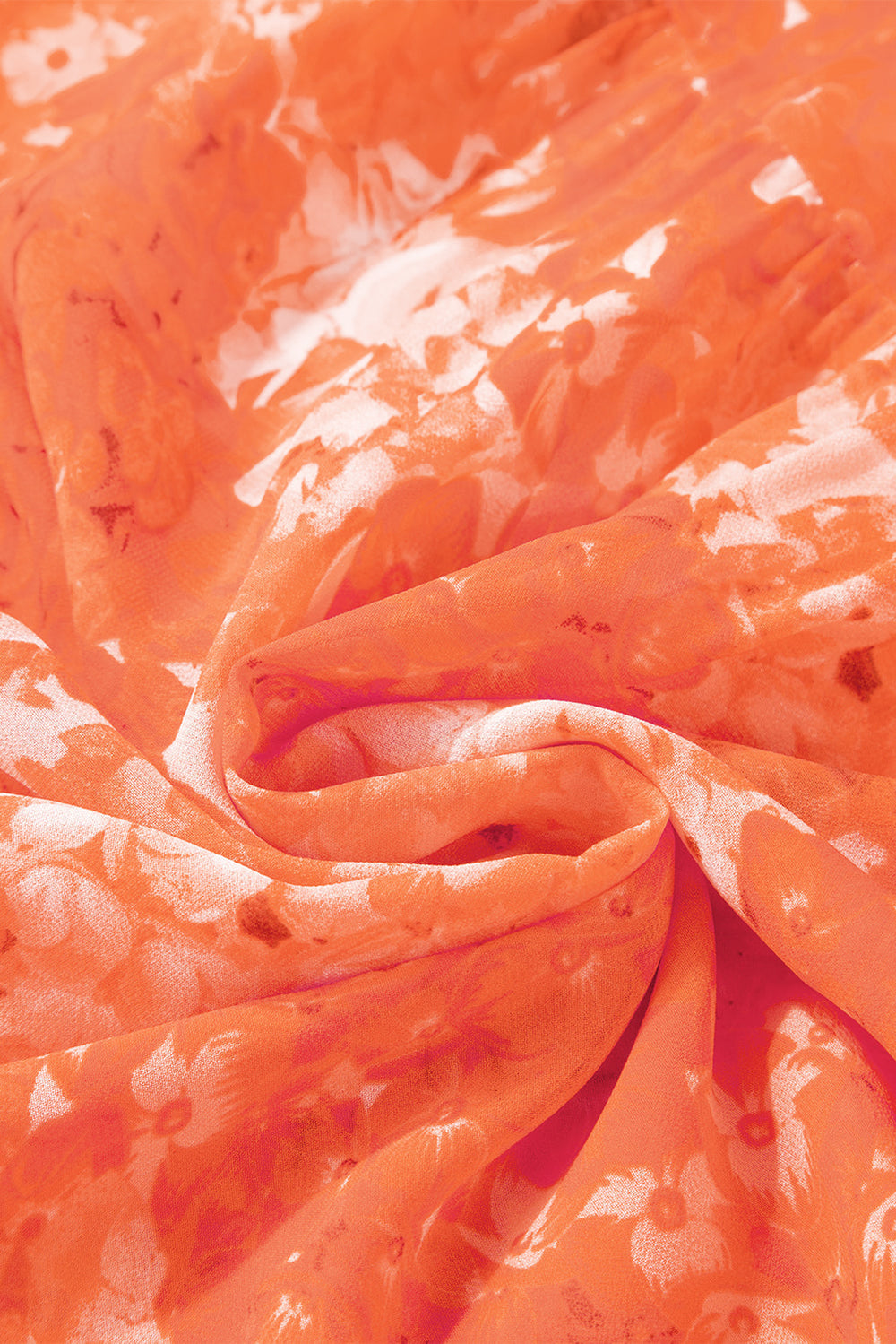 Orange Boho Floral Bishop Sleeve V Neck Tiered Maxi Dress Mssaz Desses
