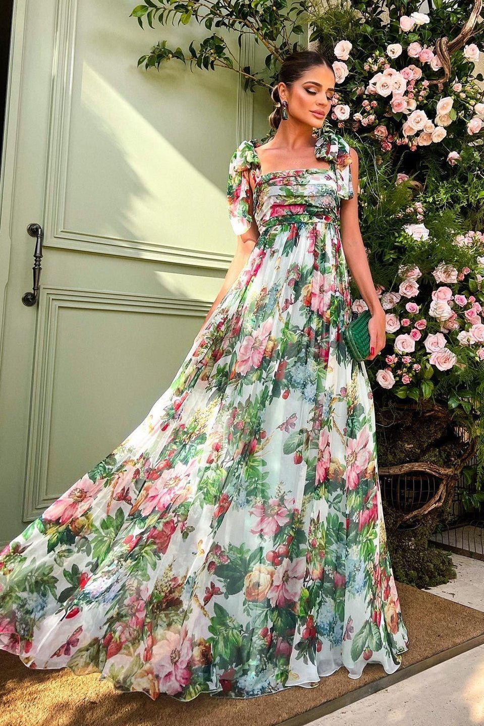 Dinah Printed Strap Maxi Dress Mssaz Desses