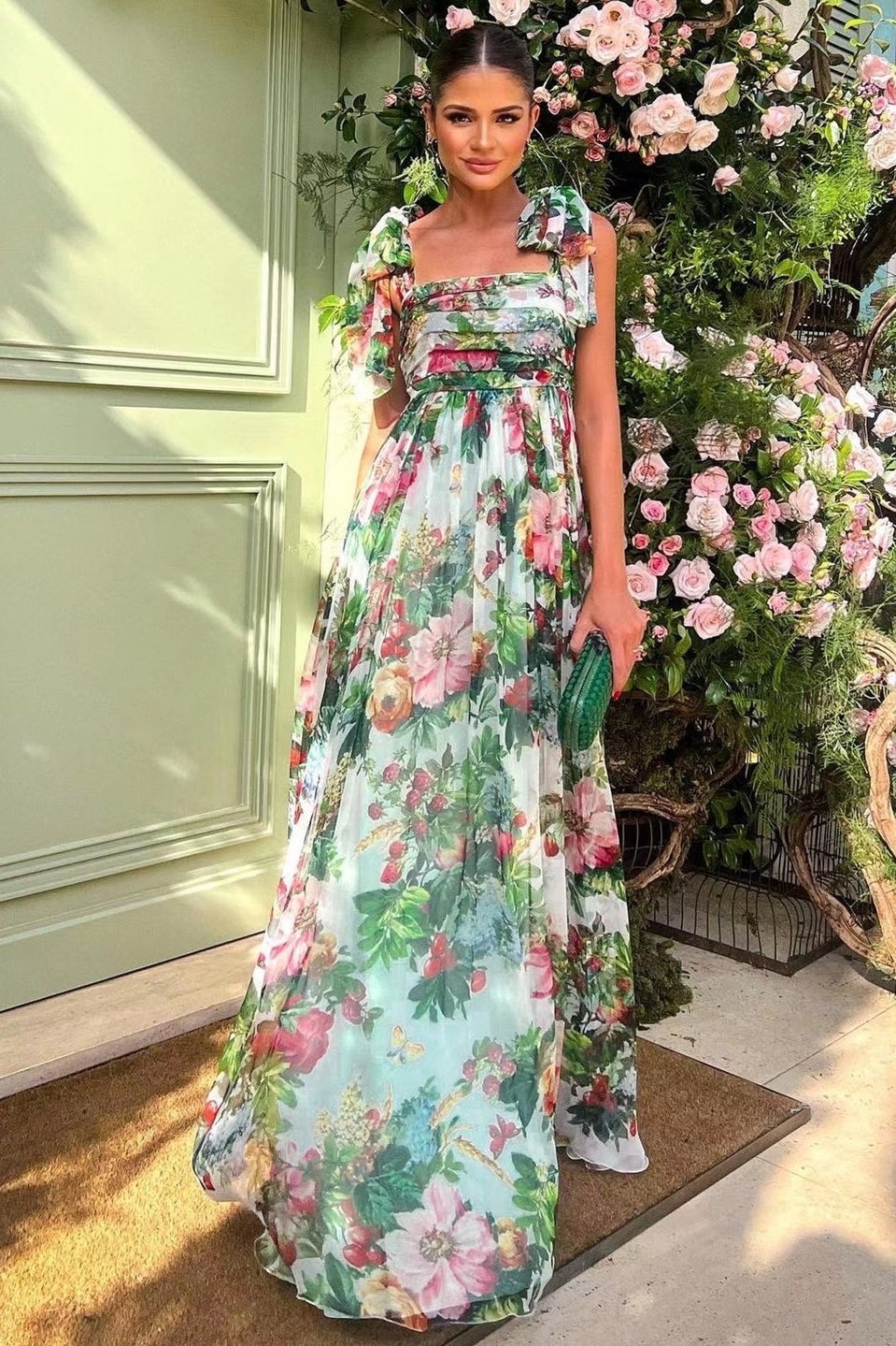 Dinah Printed Strap Maxi Dress Mssaz Desses