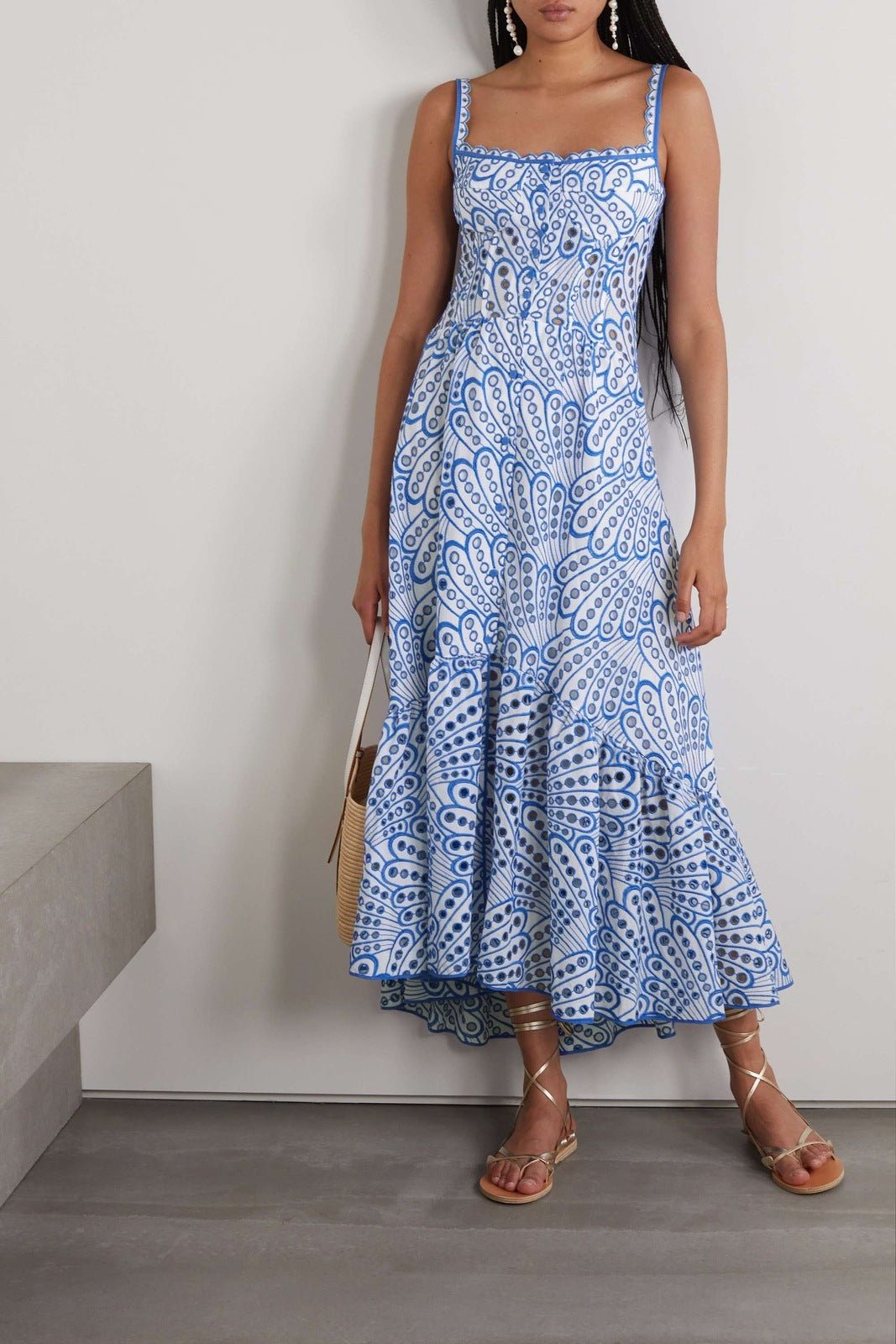 Dolly Embroidered Lace Midi Bustier Dress Mssaz Desses