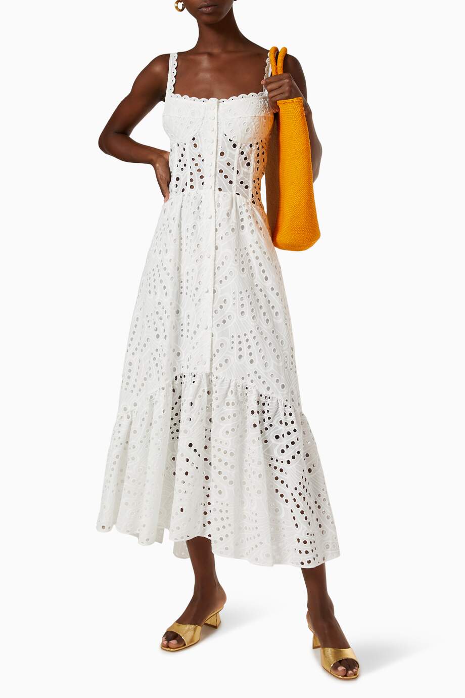 Dolly Embroidered Lace Midi Bustier Dress Mssaz Desses