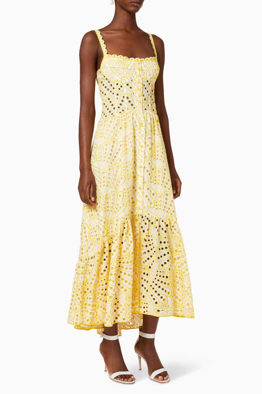 Dolly Embroidered Lace Midi Bustier Dress Mssaz Desses