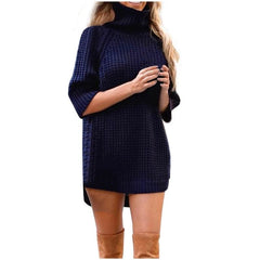 Casual Irregular Long Sweater Dress Knitted Sweater Top Mssaz Desses
