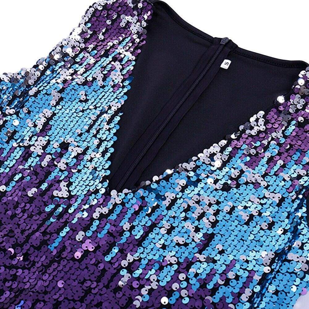 Sleeveless V-Neck Bodycon Sequin Party Short Mini Dress Ladies High Waist New  Party Dress Mssaz Desses