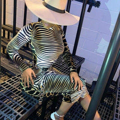 Long Sleeve Bodycon Dress  Ladies High Neck Party Slim Fitness Leopard Printed Dresses Mssaz Desses