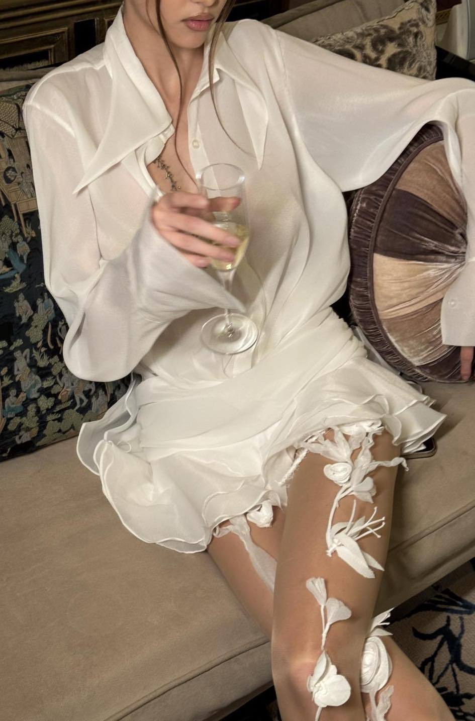 Felicia Chiffon Mini Shirt Dress Mssaz Desses