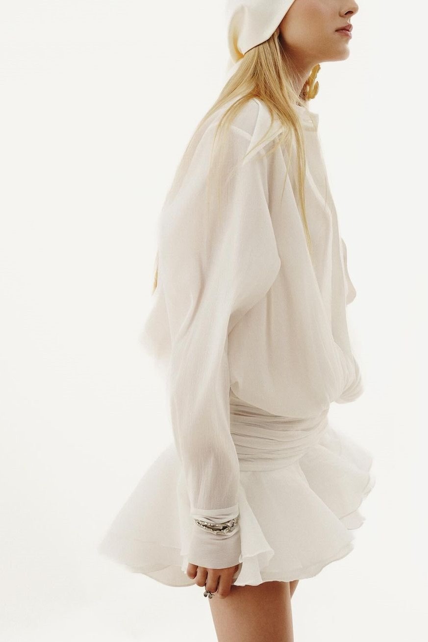 Felicia Chiffon Mini Shirt Dress Mssaz Desses