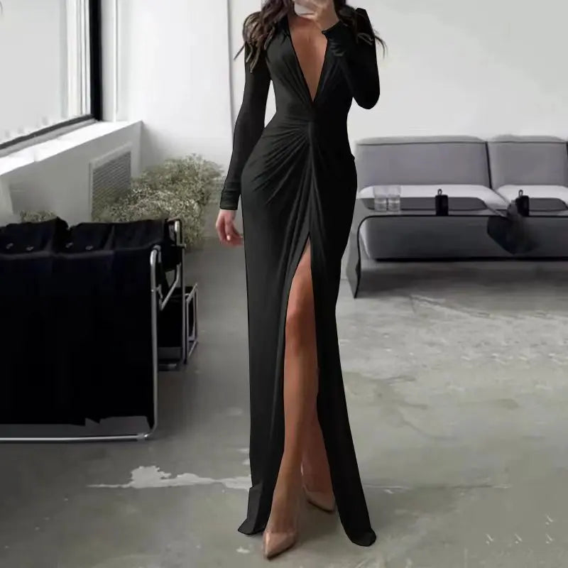 Spring Bodycon Dresses Designer Party Prom Deep V Neck  Elegant Stylish Fashionable Maxi Dress Mssaz Desses