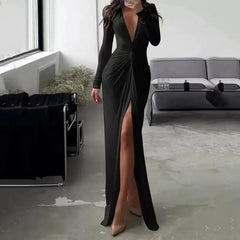 Spring Bodycon Dresses Designer Party Prom Deep V Neck  Elegant Stylish Fashionable Maxi Dress Mssaz Desses