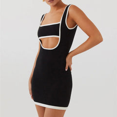 Club Night Out Sleeveless Hollow Out Mini Bodycon Cut Out Dress Mssaz Desses