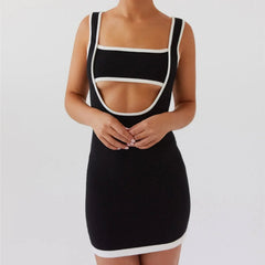 Club Night Out Sleeveless Hollow Out Mini Bodycon Cut Out Dress Mssaz Desses