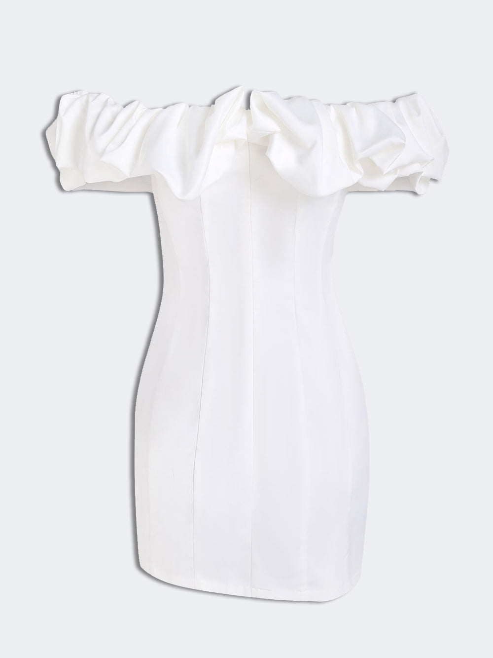 Satin Ruffled Strapless Mini Dress Mssaz Desses