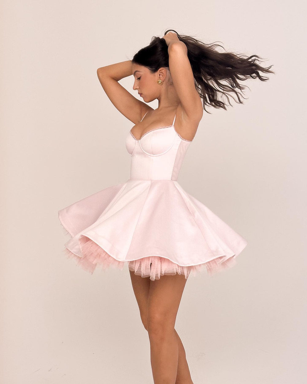 Solid Fit And Flare Spaghetti Strap Mini Dress Mssaz Desses