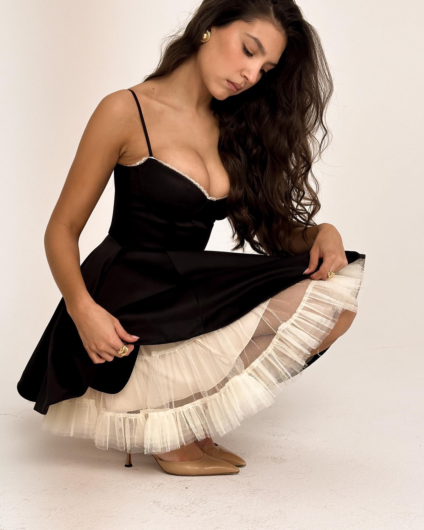 Solid Fit And Flare Spaghetti Strap Mini Dress Mssaz Desses