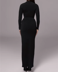 Solid O Neck Long Sleeve Elegant Bodysuits Mssza