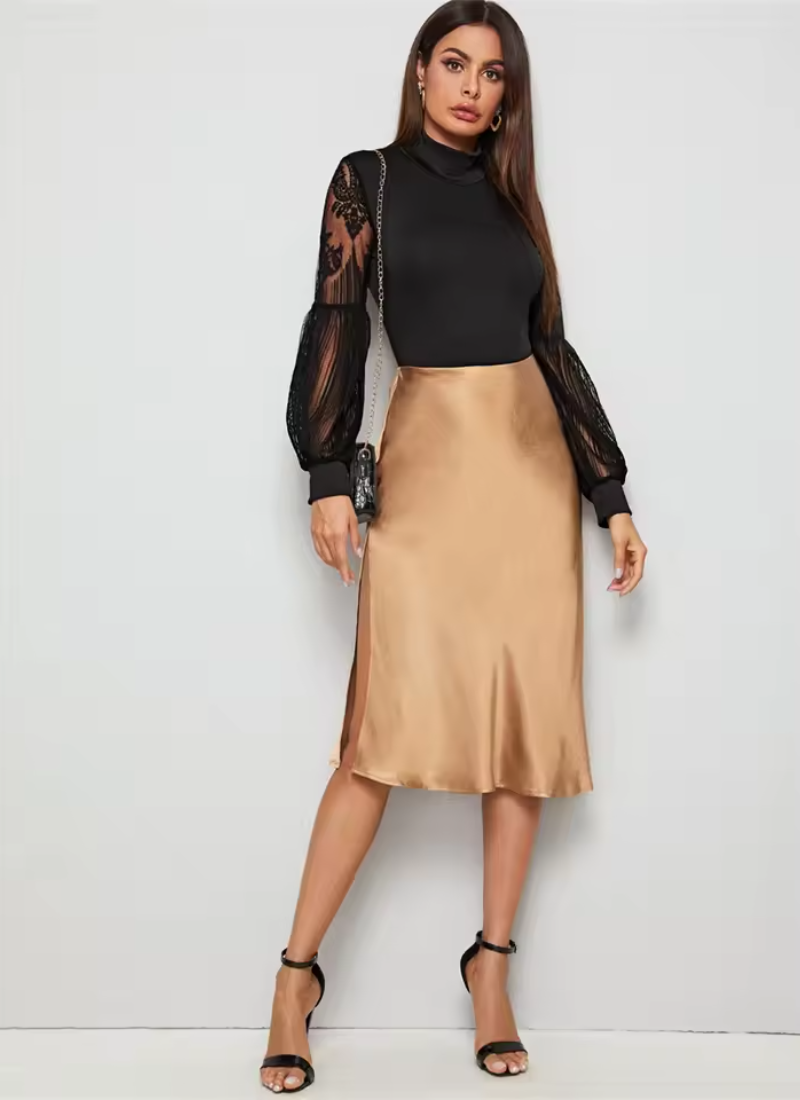 Slim Long Sleeve Turtleneck Patchwork Rompers Overalls Mssza