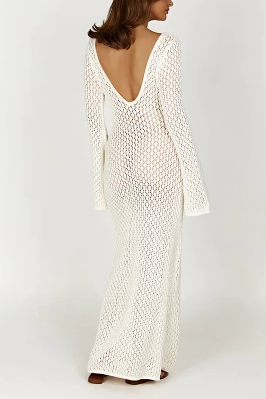 Josie V-neck Cut-out Knit Maxi Dress Mssaz Desses