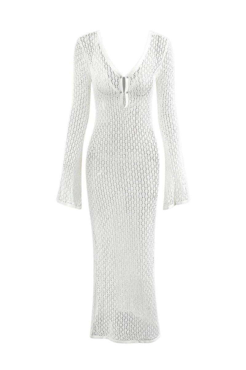 Josie V-neck Cut-out Knit Maxi Dress Mssaz Desses