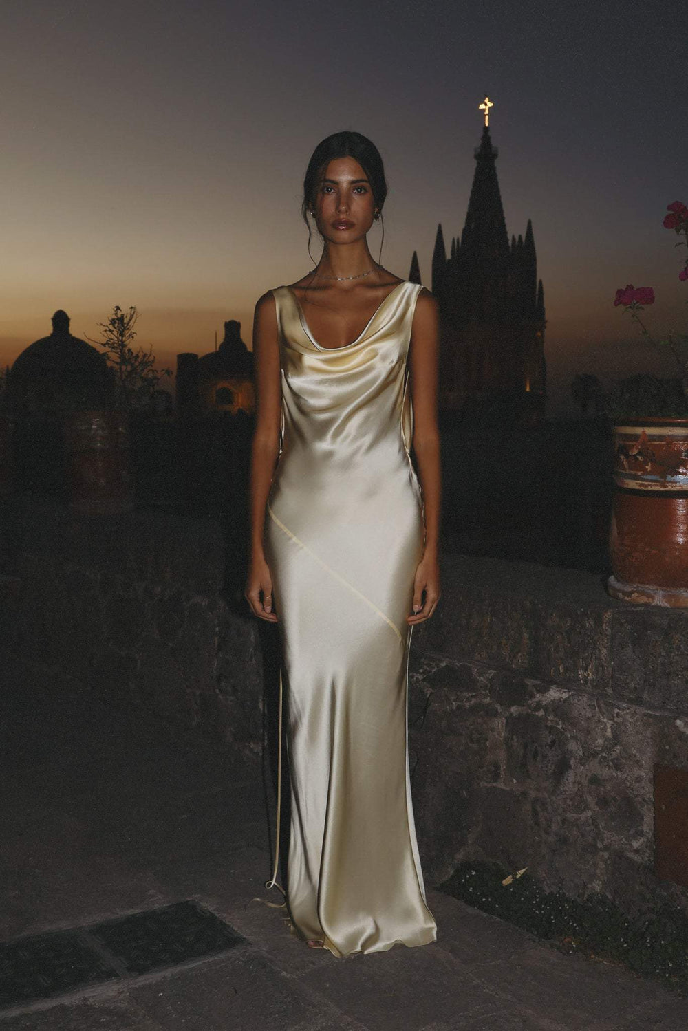 Persis Cowls Backless Satin Maxi Dress Mssaz Desses