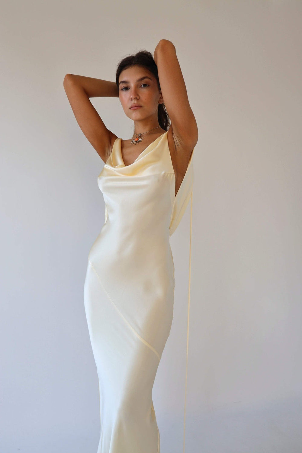 Persis Cowls Backless Satin Maxi Dress Mssaz Desses