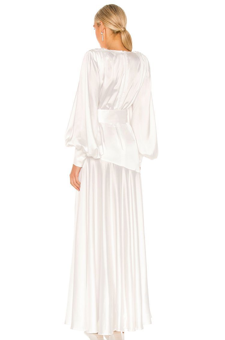 Phoebe V-neck Belted Slit Maxi Dress Mssaz Desses