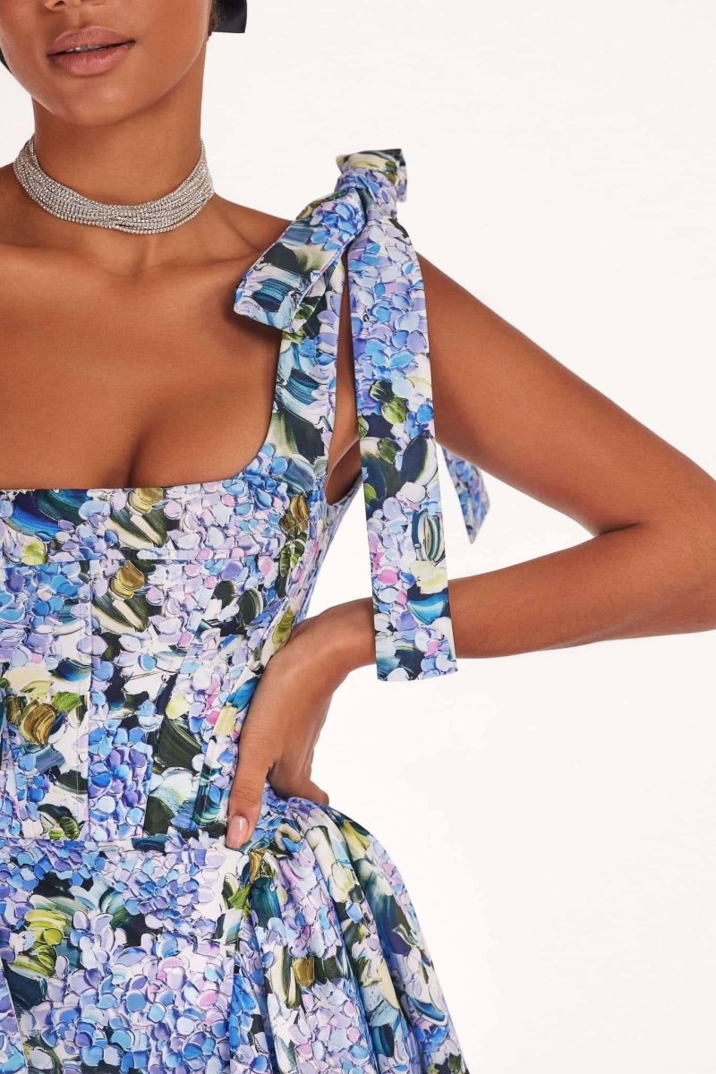 Kacey Hydrangea Printed Strap Maxi Dress Mssaz Desses