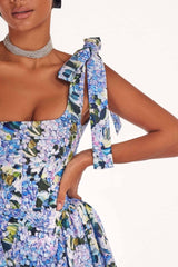 Kacey Hydrangea Printed Strap Maxi Dress Mssaz Desses