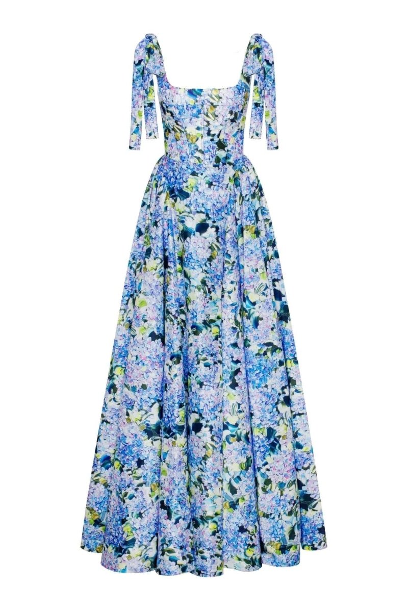 Kacey Hydrangea Printed Strap Maxi Dress Mssaz Desses