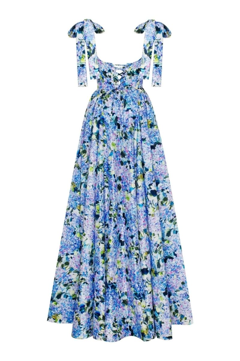 Kacey Hydrangea Printed Strap Maxi Dress Mssaz Desses