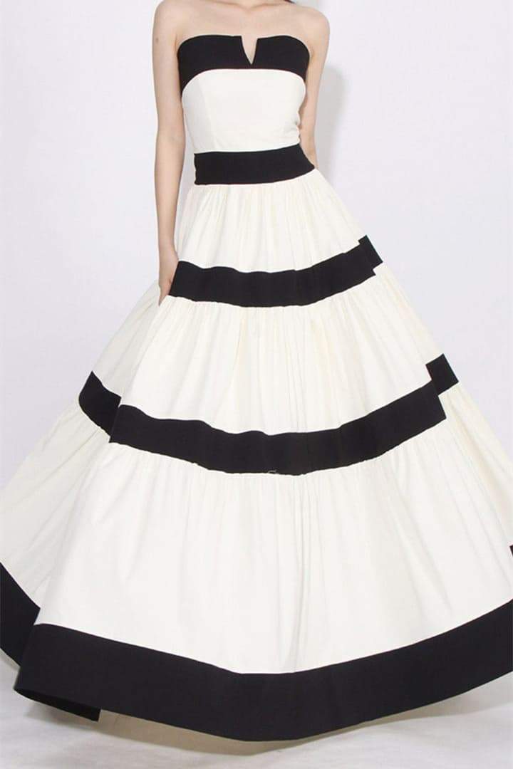 Karen Colorblock Bowknot Maxi Dress Mssaz Desses