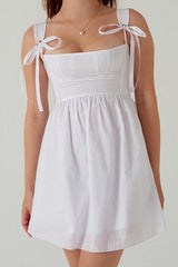 Kayla Bowknot Shoulder Straps Mini Dress Mssaz Desses