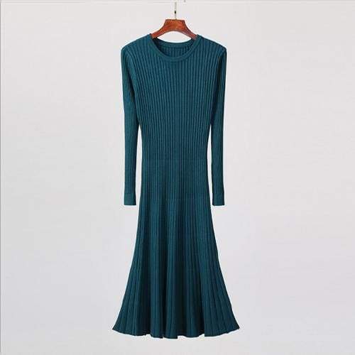 Long Knitted Sweater Dress for Casual Winter Sweater Dress Mssaz Desses