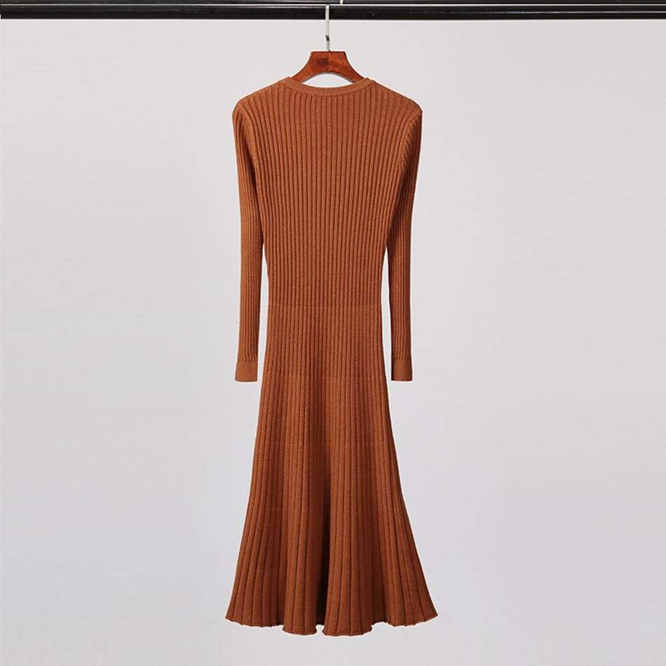 Long Knitted Sweater Dress for Casual Winter Sweater Dress Mssaz Desses