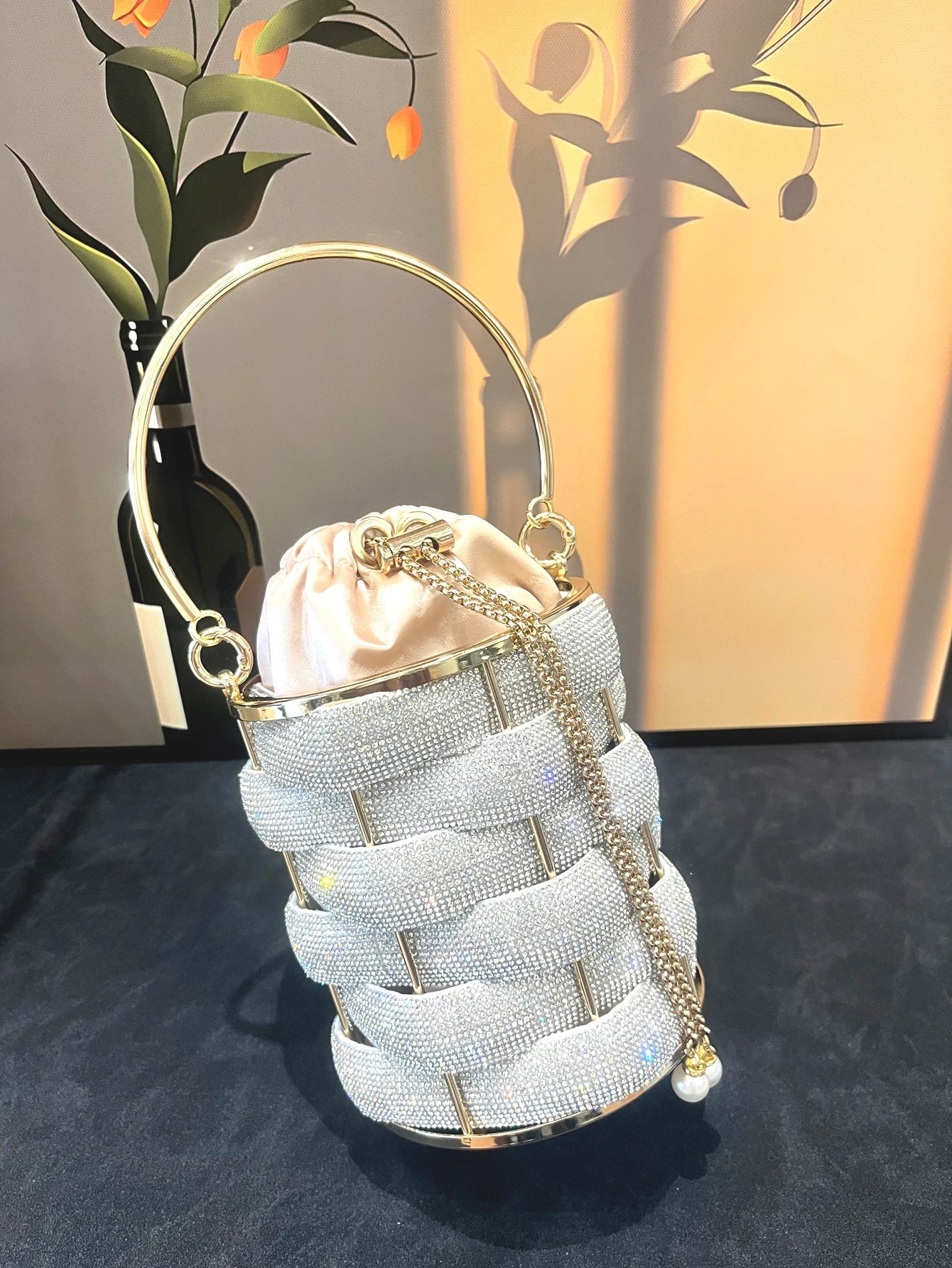 luxury Shiny Crystal Rhinestones Designer Evening Cutch Purses And Handbag Mssza