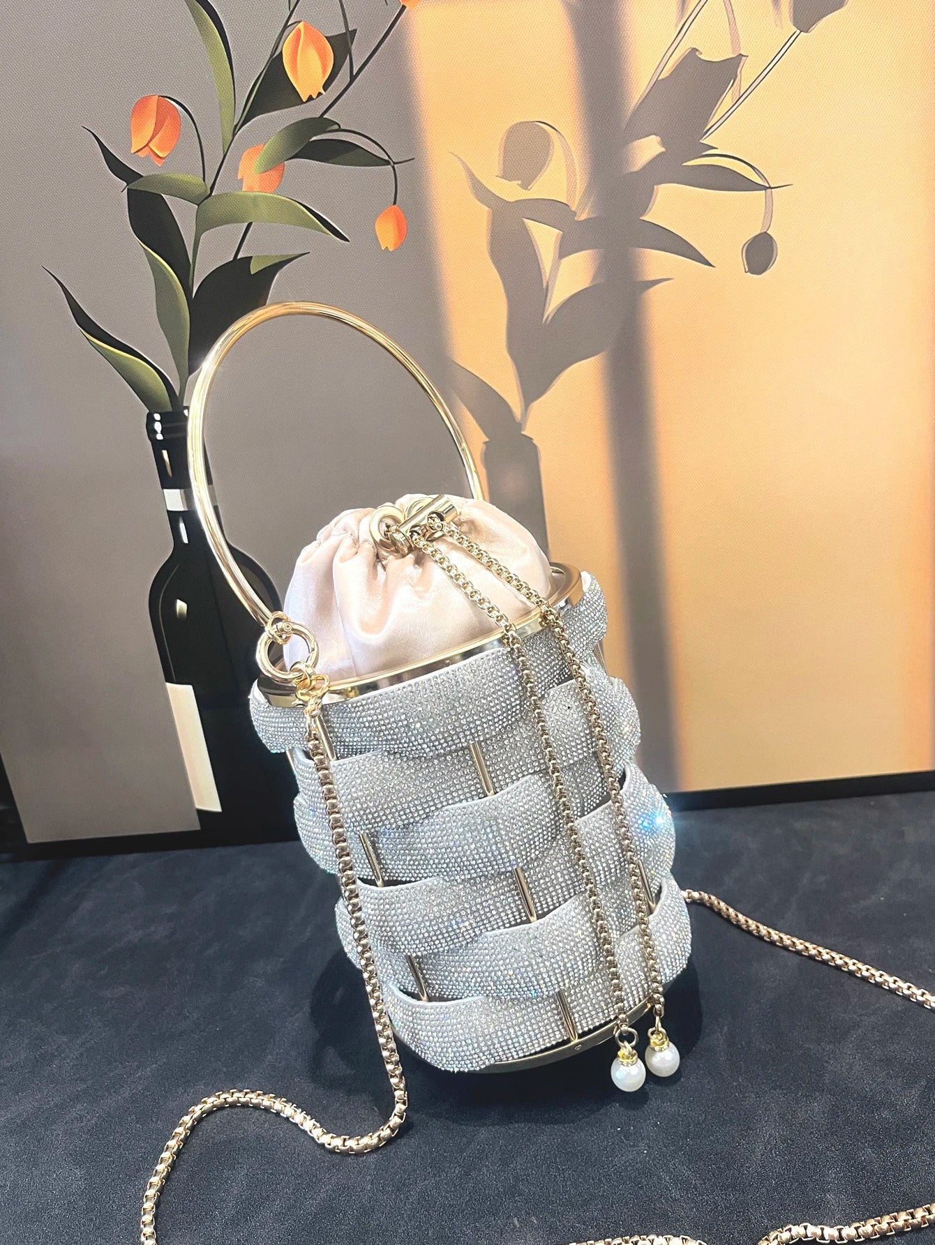 luxury Shiny Crystal Rhinestones Designer Evening Cutch Purses And Handbag Mssza