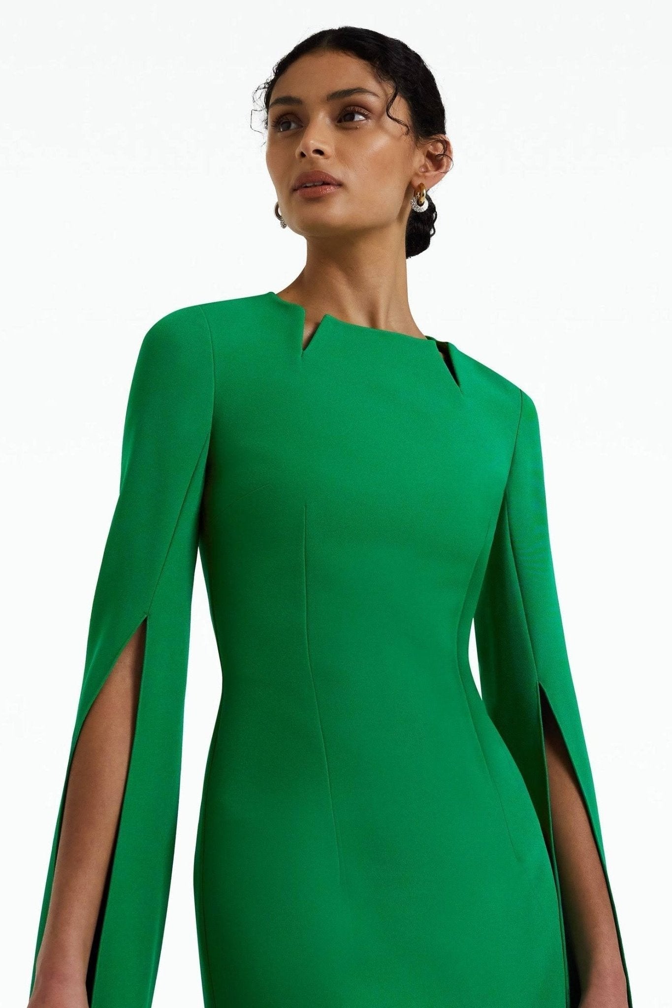 Madge Pointed Collar Long Sleeves Maxi Dress Mssaz Desses