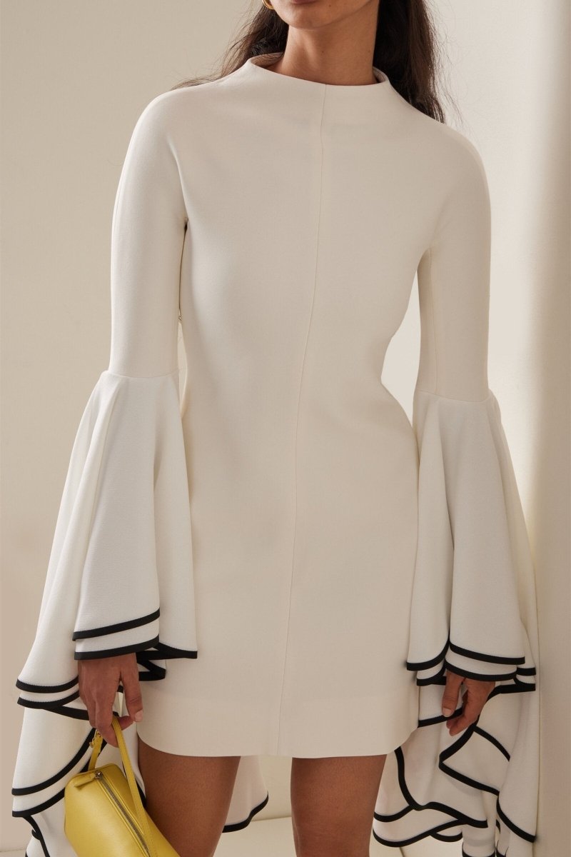 Maxine Contrast Ruffle Sleeve Mini Dress Mssaz Desses