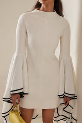 Maxine Contrast Ruffle Sleeve Mini Dress Mssaz Desses