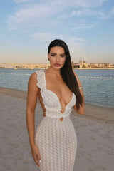 Muriel Ruffle Cut-out Knit Maxi Dress Mssaz Desses