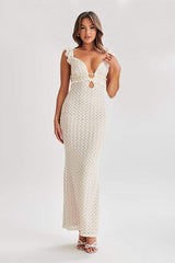 Muriel Ruffle Cut-out Knit Maxi Dress Mssaz Desses