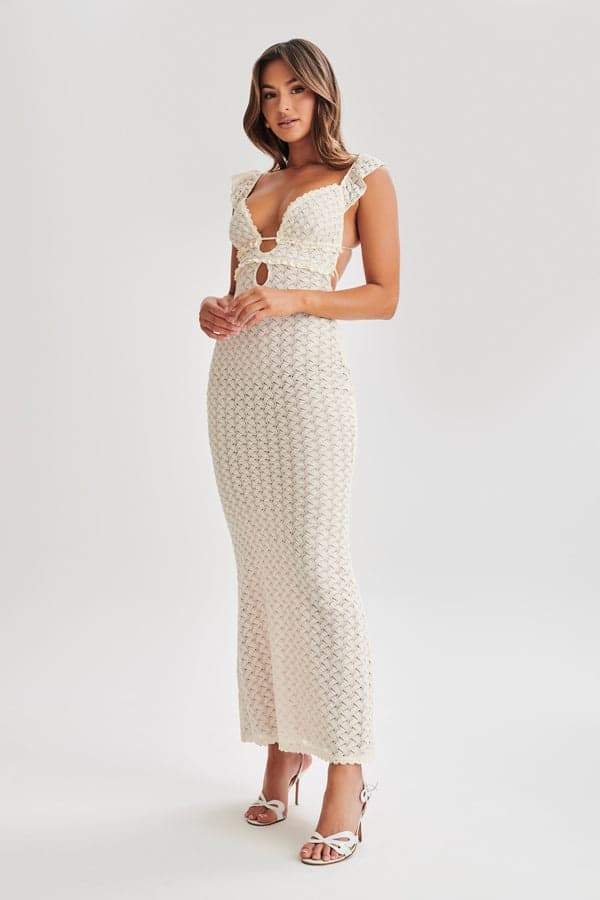 Muriel Ruffle Cut-out Knit Maxi Dress Mssaz Desses
