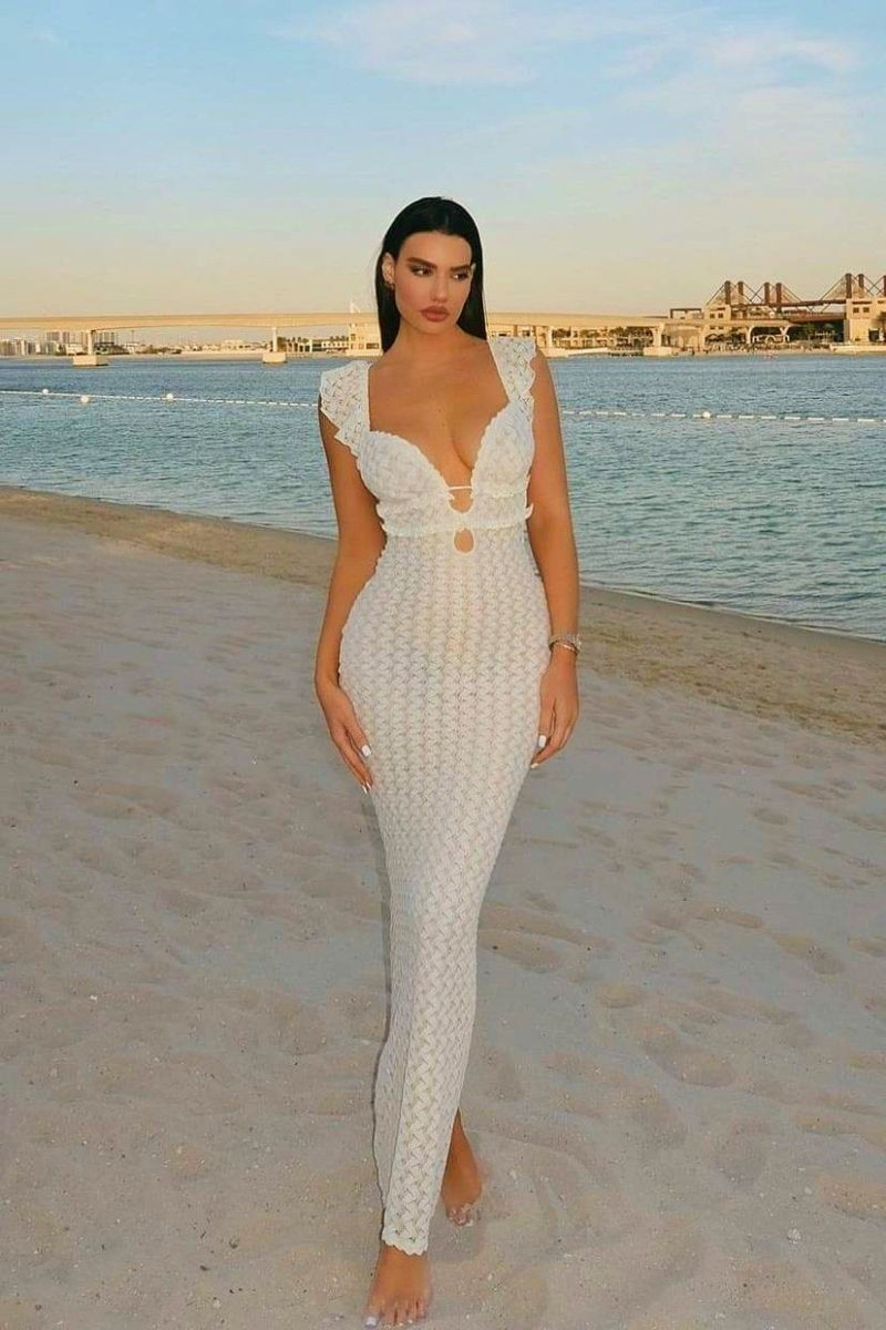 Muriel Ruffle Cut-out Knit Maxi Dress Mssaz Desses