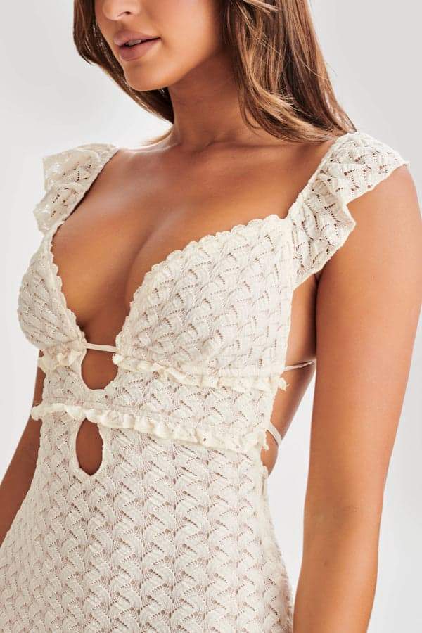Muriel Ruffle Cut-out Knit Maxi Dress Mssaz Desses