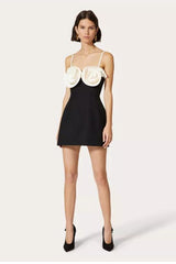 Myrna Flower Crepe Mini Dress Mssaz Desses