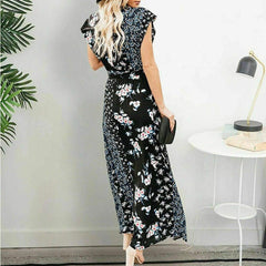 New Boho Floral Long Maxi Loose Dress Evening Party Beach  Elegant  Sundress Sleeveless Slimmer Clothes Mssaz Desses