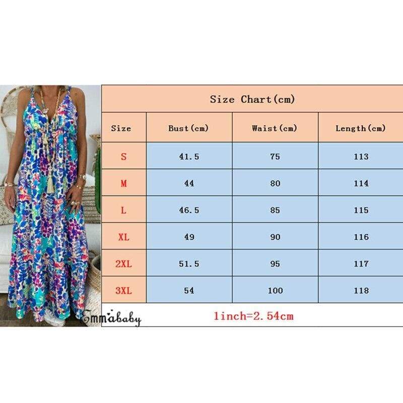 New  Beach Strappy V-neck Dress Ladies Boho Floral Sundress Holiday Beach Sundress Clothes Mssaz Desses